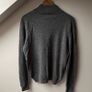Emerald Style 100% Lambswool Grey 1/4 Zip Sweater Men's Size  L XL Image 6