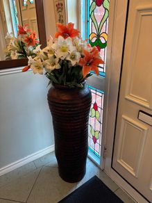 Large Boho Floor Vase & Lilies