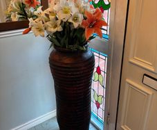 Large Boho Floor Vase & Lilies