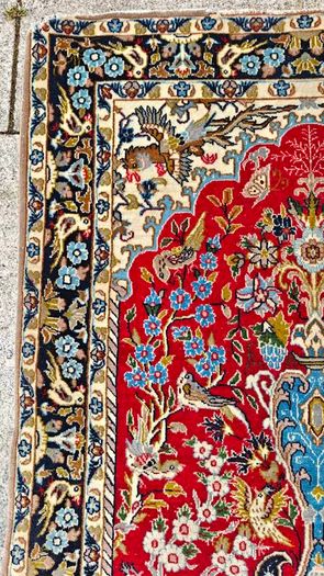 Fine Persian Qom Tree of Life Wool and Silk