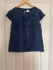 Navy 100% silk Top