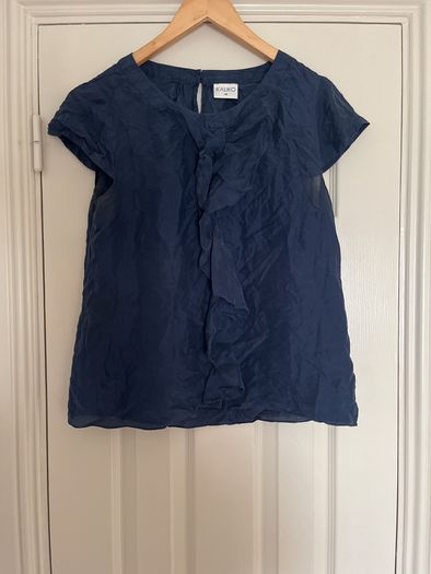 Navy 100% silk Top