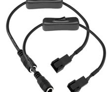 Gebildet - Power Adapter Cable for 3 and 4 Pin PC Fan with Switch, 2 Pack, DC Power Supply Connector, DC5521 to 3/4 Pin Cable