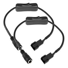 Gebildet - Power Adapter Cable for 3 and 4 Pin PC Fan with Switch, 2 Pack, DC Power Supply Connector, DC5521 to 3/4 Pin Cable