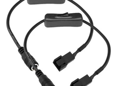Gebildet - Power Adapter Cable for 3 and 4 Pin PC Fan with Switch, 2 Pack, DC Power Supply Connector, DC5521 to 3/4 Pin Cable