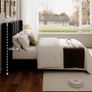 Double Bed Frame with Headboard, Velvet Geometric Tufted Upholstered Platform Bed Frames, Contemporary Mattress Foundation, No Box Spring Needed, Noise Free, Easy Assembly, Black Image 5