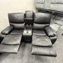 Rita Black Leather Manual Recliner Sofa Image 5