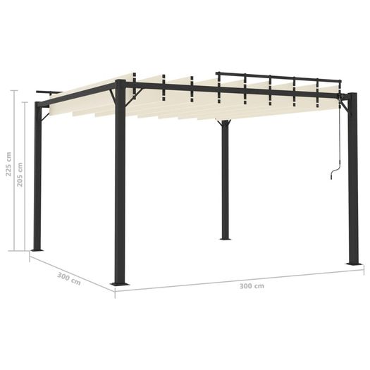 Gazebo 3x3m with Adjustable Louvered Roof