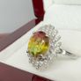 Silver Rainbow Genesis Quartz & Zircon "Sunburst" Ring Image 2