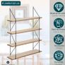 BRAND NEW Wall shelf made of wood and metal 81,4x60x16,8 cm Beige color Image 2