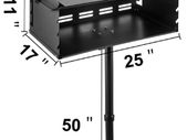 25x17 Inch Inch Charcoal Grill Heavy Duty BBQ Single Post w/ Cooking Grate 360 Adjustable Park-Style Camping Outdoor