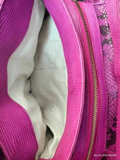 Rare vintage dkny Purple Snake Print Bag Y2K McBling Satchel
