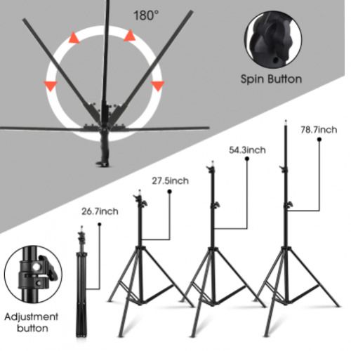 45111 2x 188 Led Photo Studio Dimmable Fill Light