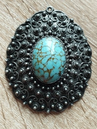 Vintage Large Pendant with Beijing Glass.