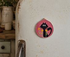 Hand painted wooden magnet!