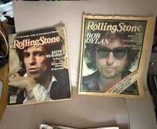Rolling stone magazines with Bob Dylan and Keith Richards