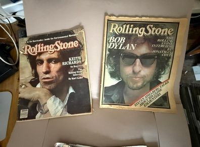 Rolling stone magazines with Bob Dylan and Keith Richards