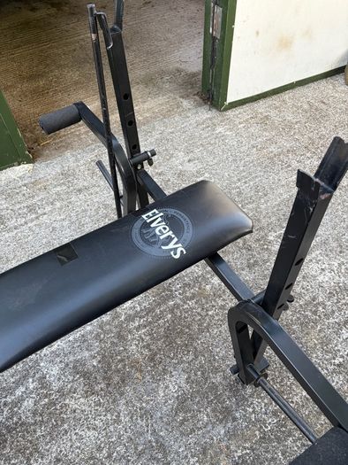 Elverys Weight Bench with Barbell Rack & Leg Extension