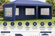 3 x 6m Pop Up Gazebo, Height Adjustable Marquee Party Tent with Sidewalls and Storage Bag