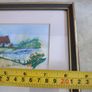 Framed small picture of Cottage , Stitch Patterns - hand coloured Format Needlework Embroidery Crafts. Image 2