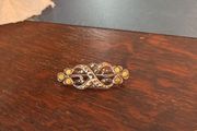 silver marcaseed and connamara marble brooch
