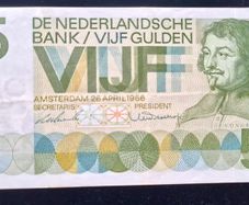 Netherlands 5 Gulden 1966  Banknote