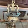 Vintage Brass Holy Water Font Wall Hanging Religious Home Decor Image 2