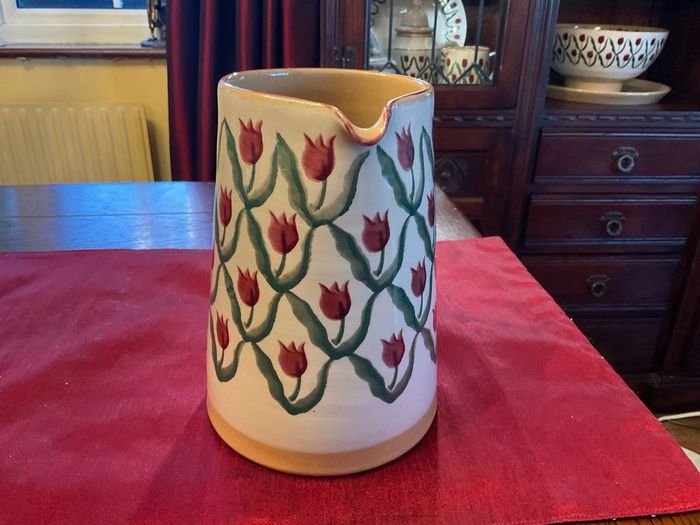 Nicholas Mosse Red Tulip Vintage cylinder jug .7 and a half inches in height