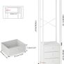 Coat Rack with Non woven Drawer, Freestanding Tall Closet Organizer, Clothes Rack with Rod, Tall Clothes Standing Dresser for Bedroom, Living Room, Entryway, White Image 6