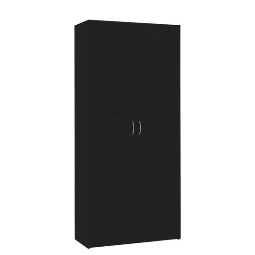 Shoe Cabinet Black 80x35.5x180 cm Chipboard