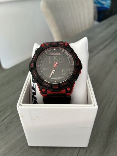 Skechers Men's Downey Polycarbonate Automatic Watch with Nylon Strap, Black RRP 65