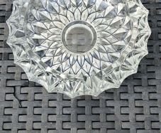 Vintage Large Crystal Glass Ashtray