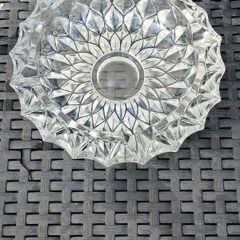 Vintage Large Crystal Glass Ashtray