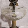 Antique Matador 15" Oil Lamp Glass Wood Base Brass Stem Burner Torch Light Image 4