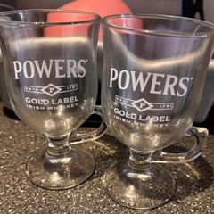 Vintage Powers Gold lable Irish whiskey Glasses