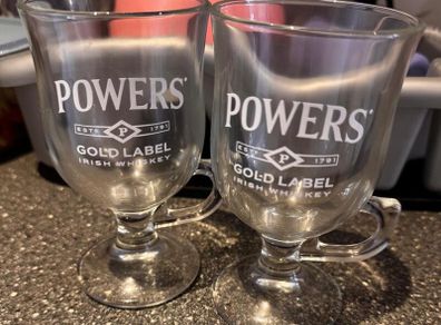 Vintage Powers Gold lable Irish whiskey Glasses