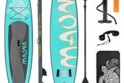 Inflatable Stand Up Paddle Board Maona, 308 x 76 x 10 cm, black, incl. pump and carrying bag, made of PVC and EVA