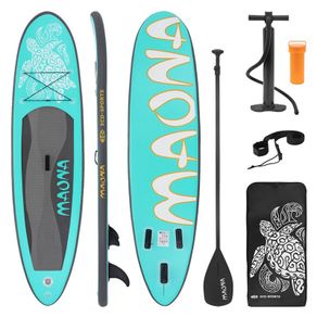 Inflatable Stand Up Paddle Board Maona, 308 x 76 x 10 cm, black, incl. pump and carrying bag, made of PVC and EVA