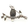 Vintage 925 Sterling Silver Marcasite & Cultured Pearls Singing Bird Brooch Image 3