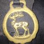 3 Old Brass Horse Medallions mounted on a strap, Postage Available, Image 4