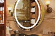 51cm Round Mirror Cabinet with Lights,with Defogger,Dimmable,Anti-Fog,3 Colors,Gold
