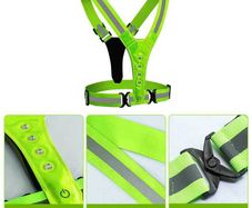 Safety Reflective Vest LED Running Light Adjustable Cycling Vest Night Warning Work Fishing Sports Vest