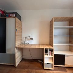 Wardrobe, bookshelf and desk