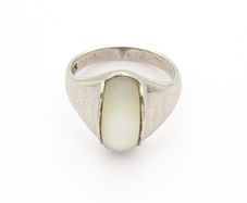 Vintage 925 Sterling Silver Mother Of Pearl Ring