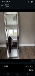 Full length mirror with beaded frame