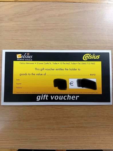 Celsius Menswear Tralee Voucher