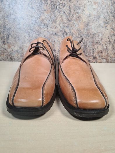 mens CLARKS GOLD COAST shoes brown tan leather square toe Size UK 10 EU 44 BRAND NEW