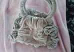 Topshop beige velvet ruffle bag