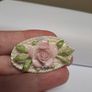 Vintage Porcelain Floral Brooch Image 2