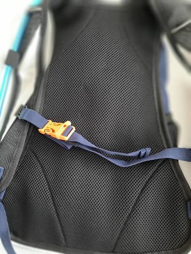 new navy hydrational bag pack tag attached